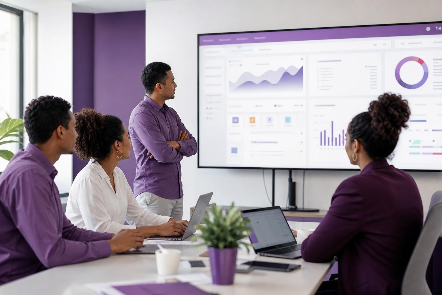 Equipe consultant un tableau de bord ERP Odoo 18
